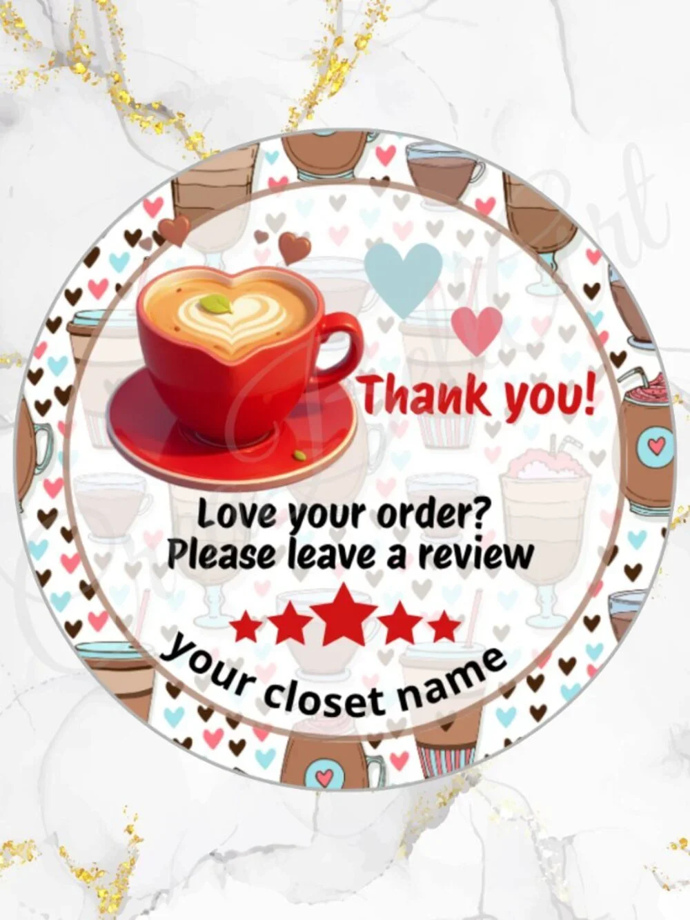 60 Pack Stickers with Personalization Coffe Stickers 2 inch Glossy